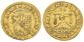 Mantova
Federico II Gonzaga 1519-1540 
Scudo d'oro del Sole AU 3.34 g.
Ref : MIR 446, Fr. 528
Conservation : TTB+