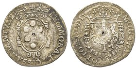 Eleonora De Medici 1584-1611 
8 Soldi, Mantova, AG 3 g. 
Ref : MIR 559 (R3)
Conservation : Petit trou sinon TTB . Très Rare