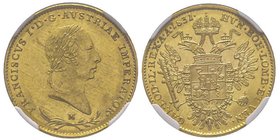 Milano, Dominazione Austriaca, Francesco I, Re del Lombardo Veneto 1815-1835
Mezza Sovrana, 1831M, AU 5.67 g.
Ref : MIR 502/3, Fr. 741d
Conservation :...