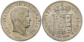 Napoli, Ferdinando II di Borbone 1830-1859 
Piastra de 120 Grana, 1834, AG 27.53 g. 
Ref : MIR 503/6, Pannuti-Riccio 86 
Conservation : fines rayures ...