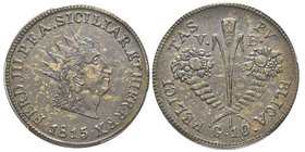 Palermo, Ferdinando III 1759-1816 
10 Grana, 1815, Cu
Ref : MIR 648/3, Pag. 31a
Conservation : PCGS AU55. Superbe
