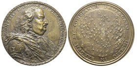 Parma
Ranuccio II Farnese 1646-1694
Médaille en bronze de Cesare Fiori (1636-1702), Milan, AE 355 g. 111mm
Avers : RAVNVTIVS II PARMAE ET PLACENTIAE D...