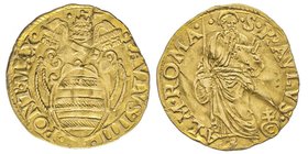 Paolo IV (Giampietro Carafa) 1555-1559 
Scudo d'oro, Roma, AU 3.34 g. 
Ref : MIR 1010/1 (R5), Munt. 1, Berman 1035, CNI 35, Fr. 71
Conservation : légè...