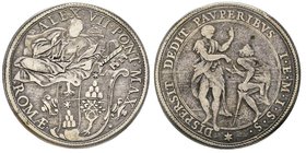 Alessandro VII (Fabio Chigi) 1655–1667
Piastra, Roma, ND, AG 31.78 g.
Ref : Munt. 7, Berman 1901
Conservation : presque TTB. Rare