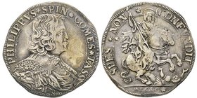 Tassarolo, Filippo Spinola 1616-1688 
Mezzo Scudo, 1640, AG 15.74 g. 
Avers : PHILIPPVS SPIN COMES TASS Busto corazzato a destra 
Revers: SPES NON CON...