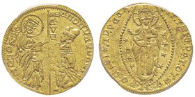 Andrea Dandolo 1343-54
Chios, Imitazione di Zecchino, ND, AU 3.54 g.
Ref : Fr. 2a
Conservation : PCGS MS62