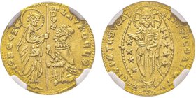 Lorenzo Celsi 1361-1365
Zecchino, ND, AU 3.5 g.
Ref : Paolucci 1, Fr. 1225
Conservation : NGC MS62