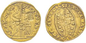 Francesco Venier 1554-1556
Zecchino, contromarca ottomana, AU 3.30 g. Ref : Paolucci 63/1, Fr. 1253
Conservation : PCGS AU Detail,
traces de nettoyage...