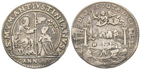 Marcantonio Giustinian 1684-1688 
Osella, 1684, AG 9.22 g.
Avers : S M V M ANT IVSTINIANVS ANNO I S. Marco in trono consegna al Doge inginocchiato il ...
