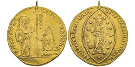 Ludovico Manin 1789-1797 
Multiplo da 10 zecchini, AU 34.51 g. 
Ref : Paolucci 8, CNI 62, Fr. 1439
Conservation : Montée sinon TTB+
