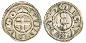 Amedeo III 1103-1148
Denaro Secusino, Susa, AG 0.74 g. 
Ref : MIR 15a, Sim. 5, Biaggi 9 
Conservation : TTB. Rarissime