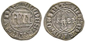 Amedeo VIII
Conte 1391-1416, Reggenza di Bona di Borbone 1391-1398
Quarto di Grosso, I tipo, Avagliana o Nyon, Mi 1.33 g.
Ref : MIR 116h, Sim. 2/7, Bi...
