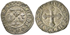Amedeo VIII 
Duca di Savoia 1416-1440
Quarto di Grosso, I tipo, Chiablese, ND, Mi 1.31 g.
Ref : MIR 142d, Sim. 38, Biaggi 126h
Conservation : TTB