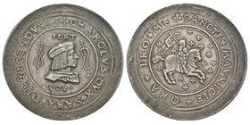 Carlo II 1504-1553
4 Testoni o Tallero, Torino, 1508, AG 39.21 g.
Avers : CHAROLVS DVX SABAVDIE SECONDVS Busto del Duca a destra, in alto FERT, in b...