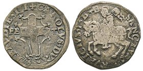 Carlo II 1504-1553
8 Grossi, II tipo, Torino, ND, AG 7.29 g.
Ref : MIR 367 (R3), Sim. 41/b, Biaggi 316f
Conservation : TB+. Très Rare