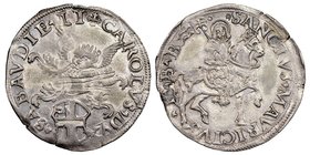Carlo II 1504-1553
5 Grossi o Cornuto Debole, I tipo Torino, ND, AG 5.18 g.
Ref : MIR 369a (R2), Sim. 43/1, Biaggi 318b
Ex Vente Inasta 12 janvier 200...