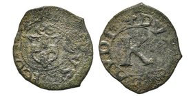 Carlo II 1504-1553
Mezzo Quarto di Piemonte, I Tipo, Mi 0.58 g.
Ref : MIR 426 (R5), Sim. 88, Biaggi 364
Conservation : TB. Très Rare