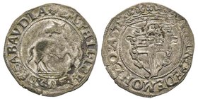 Emanuele Filiberto Conte di Asti 1538-1559
Cavallotto, I tipo, Asti, ND, Mi 2.59 g.
Ref : MIR 475 (R), Sim. 6, Biaggi 400
Conservation : TTB/SUP