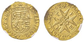 Emanuele Filiberto Duca 1559-1580
Scudo d’oro del sole, VI tipo, Torino, 1576, AU 3.34 g.
Avers : EM FILIB D G DVX SAB P PED Scudo inquartato con corn...