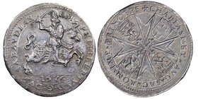 Emanuele Filiberto Duca 1559-1580
Tallero, ibrido III e IV tipo, Aosta, 1576, AG 27.54 g. 
Avers : EM PHILIBERTVS D G DVX SABAVDIAE
Revers : CHABLASI ...
