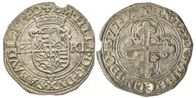 Emanuele Filiberto Duca 1559-1580
Bianco o 4 Soldi, I tipo, Vercelli, 1577 V, Mi 4.59 g.
Ref : MIR 520af, Biaggi 438c
Conservation : TTB