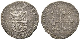 Emanuele Filiberto Duca 1559-1580
Bianco o 4 Soldi, II tipo, Bourg, 1577, Mi 3.87 g.
Ref : MIR 521a (R4), Sim. 46/1
Conservation : TB. Très Rare