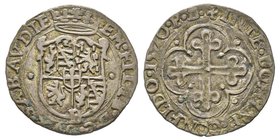 Emanuele Filiberto Duca 1559-1580
Soldo, II tipo, Bourg, 1570 B, Mi 1.7 g.
Ref : MIR 534an, Sim. 58, Biaggi 450e
Conservation : TTB