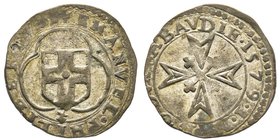 Emanuele Filiberto Duca 1559-1580
Parpagliola, Chambéry, 1579, Mi 1.78 g.
Ref : MIR 537f, Sim. 61/6, Biaggi 453
Conservation : TTB