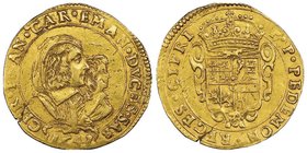 Carlo Emanuele II 
Reggenza della madre 1638-1648
4 Scudi d'oro, I tipo, Torino, 1641, AU 13.35 g.
Ref : MIR 738c (R4), Sim. 5/3, Biaggi 618g, Fr. 107...