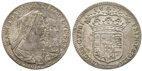 Vittorio Amedeo 
Reggenza della Madre 1675-1680
Lira, Torino, 1677, AG 5.95 g.
Ref : MIR 838c (R2), Sim. 6, Biaggi 709b
Conservation : TTB+. Rare