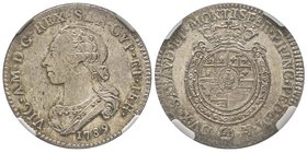 Vittorio Amedo III 1773-1796
Quarto di Scudo, Torino, 1789, AG 8.78 g.
Ref : MIR 989m (R5), Sim. 11/12, Biaggi 850n
Ex Vente Negrni 27, 12 juin 2008
C...