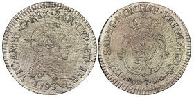 Vittorio Amedo III 1773-1796
7.6 Soldi, Torino, 1793, Mi 4.66 g.
Ref : MIR 993h (R), Sim. 15/6, Biaggi 854e 
Conservation : Superbe