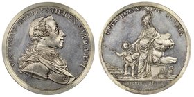 Vittorio Amedo III 1773-1796
Medaglia in argento, AG 92.44 g. 56.2 mm
opus Lorenzo Lavy
Avers : VICTORIVS AMEDEVS III REX SARD A R VI
Busto del Re a d...
