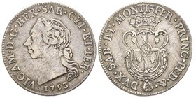 Vittorio Amedo III 1773-1796 
Monetazione per la Sardegna
Mezzo Scudo Sardo, Torino, 1793, AG 11.66 g.
Ref : MIR 1003d (R3), Sim. 25, Biaggi 864f
Cons...