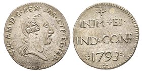 Vittorio Amedo III 1773-1796 
Monetazione per la Sardegna
Reale Sardo, Torino, 1793, Mi 3.27 g.
Ref : MIR 1006b (R4), Sim. 28, Biaggi 867b
Conservatio...
