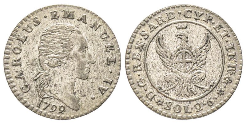 Carlo Emanuele IV 1796-1800
2.6 Soldi, Torino (Occupazione Austro-Russa), 1799, ...