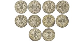 Carlo Emanuele IV 1796-1800
Lotto di 5 monete : 4 x 1 Soldo 1797 ed 1 x 1 Soldo 1798, Torino, Mi 
Ref : MIR 1016b-d
Conservation : TTB/SUP