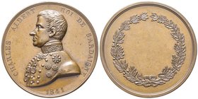 Carlo Alberto 1831-1849
Medaglia in bronzo di benemerenza, 1841, AE 59.88 g. 48.5 mm Opus -
Avers : CHARLES ALBERT ROI DE SARDAIGNE 1841 Busto del Re ...