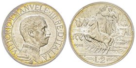 Vittorio Emanuele III 1900-1943
2 Lire, Roma, 1911, AG 10 g.
Ref : MIR 1140c (R2), Pag. 734
Conservation : PCGS MS65. Rare