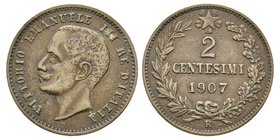 Vittorio Emanuele III 1900-1943
2 centesimi, Roma, 1907, Cu 2 g.
Ref : MIR 1167d (R2), Pag. 929
Conservation : presque Superbe. Rare