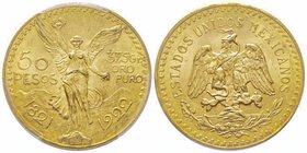 Mexico
50 Pesos, 1922, AU 41.66 g. 900‰
Ref : Fr. 172, KM#481 
Conservation : PCGS MS64
