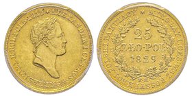 Poland
Nicolas I 1825-1855
25 Zlotych, Warsaw, 1829, AU 4.90 g. 917‰
Ref : Bit. 980, Fr. 110, KM C#118
Conservation : PCGS AU55