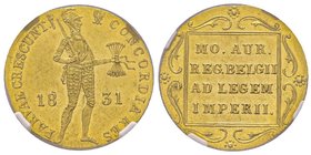Poland
Revolution
Ducat, Warsaw, 1831, AU 3.49 g. 986‰
Ref : Bit. 1, Fr. 114, KM C#125
Conservation : NGC MS61. Très Rare en Mint State