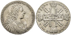 Russia
Peter II 1727-1730 
Rouble, Moscow, 1728, 28.10 g.
Ref : KM#182.2, Dav. 1668
Conservation : Superbe