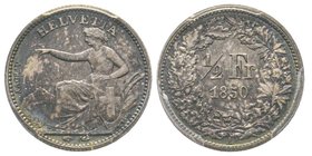 Switzerland
1 Franc, Bern, 1860 B, AG 5 g.
Ref : HMZ-21203d, KM#9a
Conservation : PCGS MS66