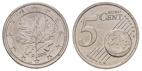 Monnaie de 5 centimes d'euro, Allemagne, 2012 D, essai 
métal blanc 3.65 g.
Conservation : Superbe
