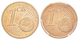 Monnaie de 1 centimes d'euro, ND, erreur de frappe, Cu
Conservation : PCGS MS63 BN Double Reverse