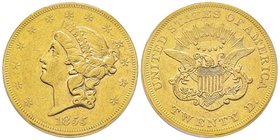20 Dollars, Philadelphia, 1855, AU 33.43 g.
Ref : Fr. 169, KM#74.1
Conservation : PCGS AU50