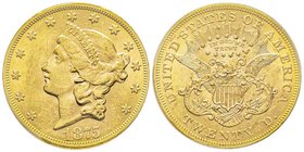 20 Dollars, Philadelphia, 1875, AU 33.43 g.
Ref : Fr. 175, KM#74.2 
Conservation : PCGS MS61