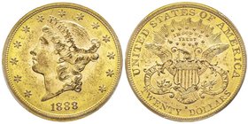 20 Dollars, San Francisco, 1888 S, AU 33.43 g.
Ref : Fr. 172, KM#74.1 
Conservation : PCGS MS62